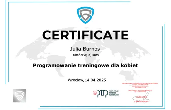 Certyfikat Trenera Personalnego