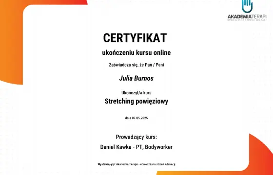 Certyfikat Treningu Siłowego